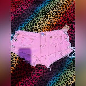 2000’s booty shorts with lacing on sides